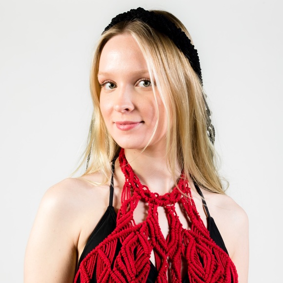 Handmade Macrame Crochet Headpiece - Picture 5 of 6